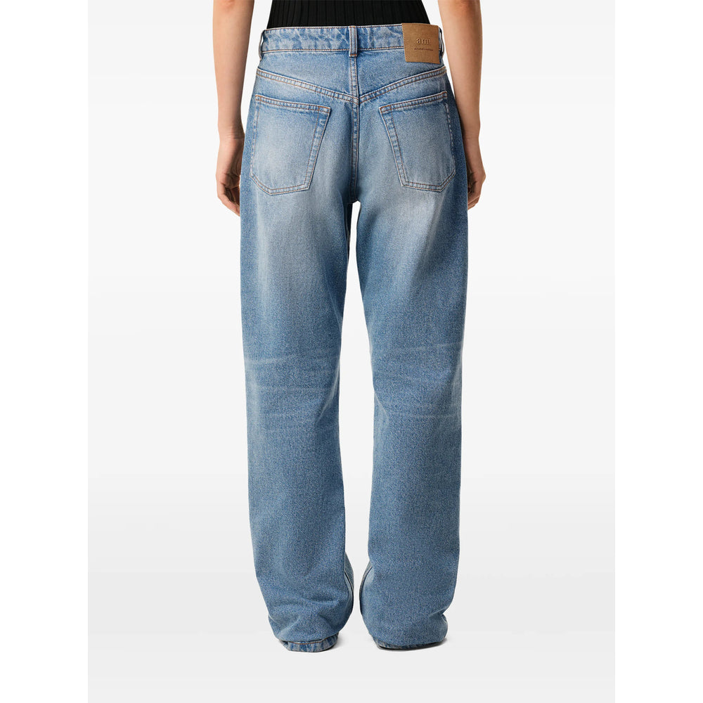 Ami Paris Blue Denim - Wide-Leg Jeans Women AMI PARIS