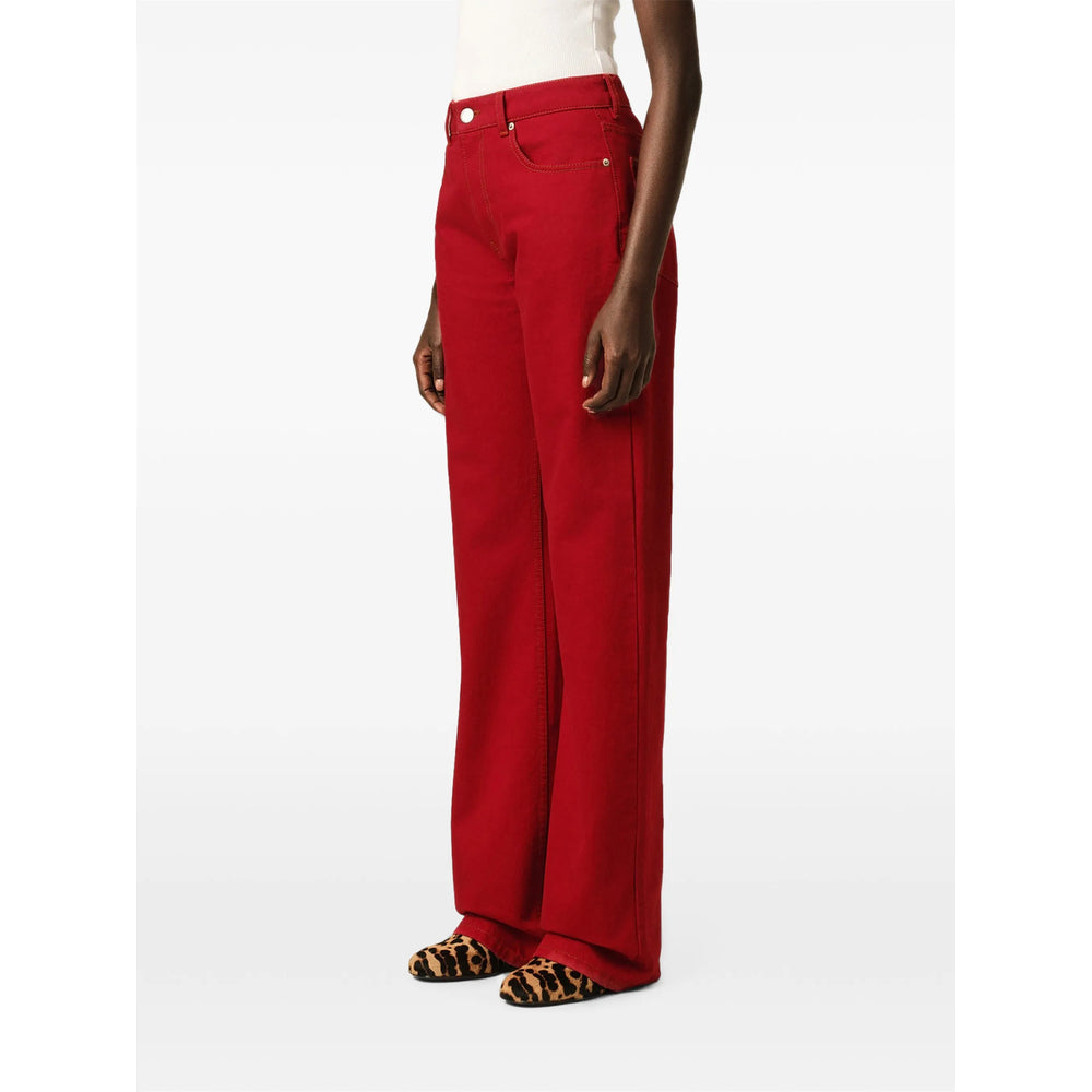 Ami Paris Red Denim - Wide-Leg Jeans Women AMI PARIS