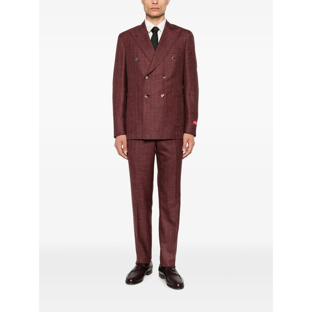 Isaia Red Suits - Double Breasted Suits Men ISAIA