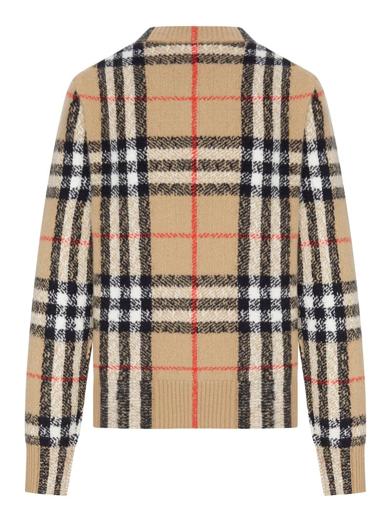 Burberry Women Check Knit Cardigan With Buttons BURBERRY