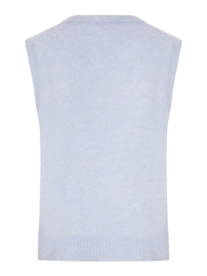 Ganni Women Crewneck Knitted Vest With Front Graphic Intarsia GANNI