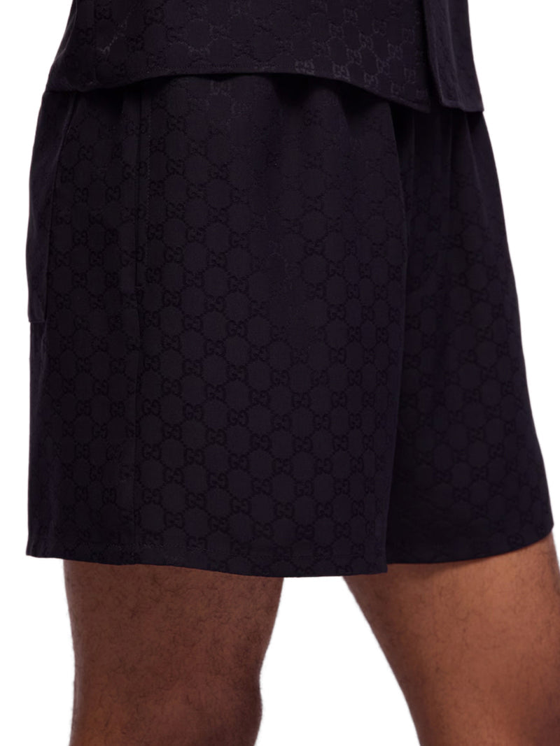 Gucci Men Gg Jacquard Silk Shorts GUCCI