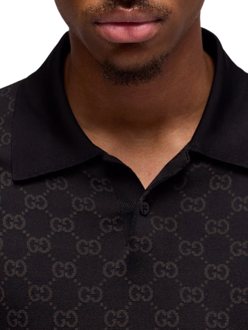 Gucci Men Gg Jacquard Viscose Polo Shirt GUCCI