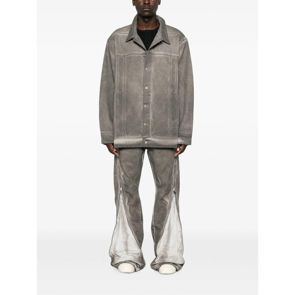 Rick Owens Drkshdw Grey Jackets - Denim Jackets Men RICK OWENS