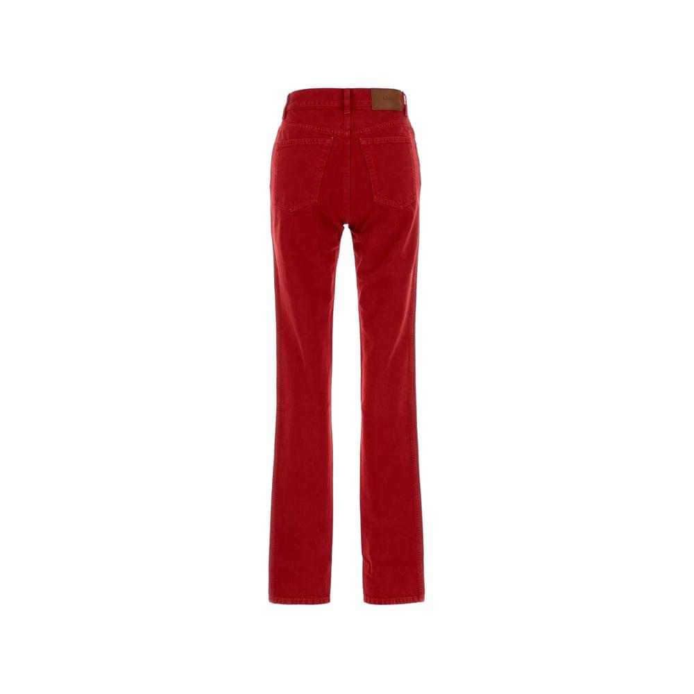 Chloé Red Trousers - Straight Trousers Women CHLOE