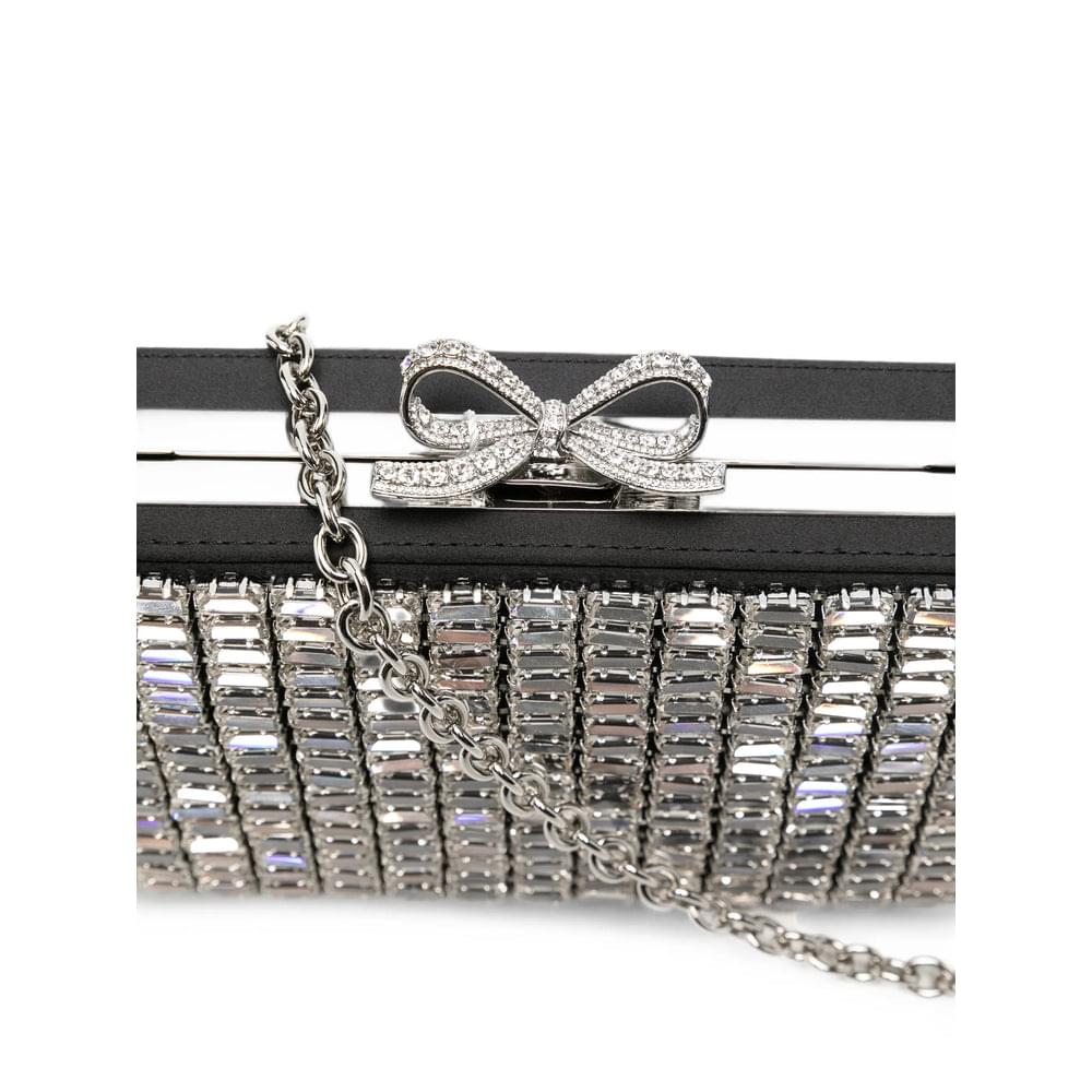 Self-Portrait Silver Clutch Bags Women SELF-PORTRAIT