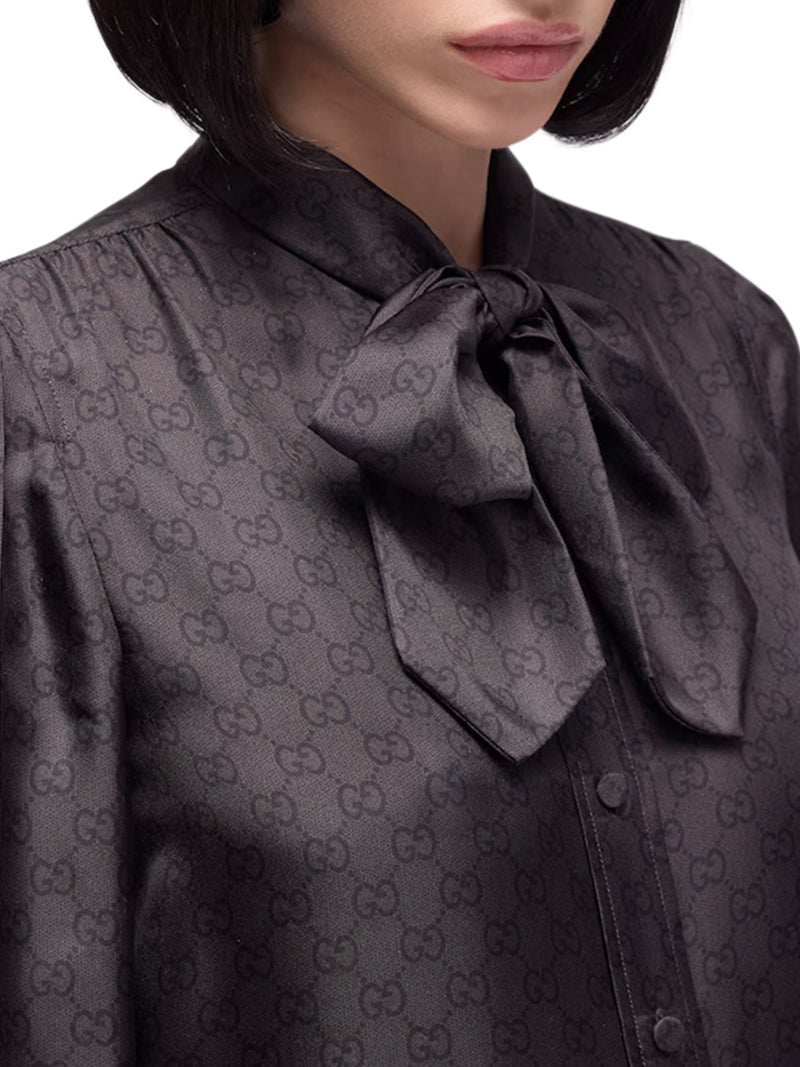 Gucci Women Printed Silk Twill Shirt GUCCI