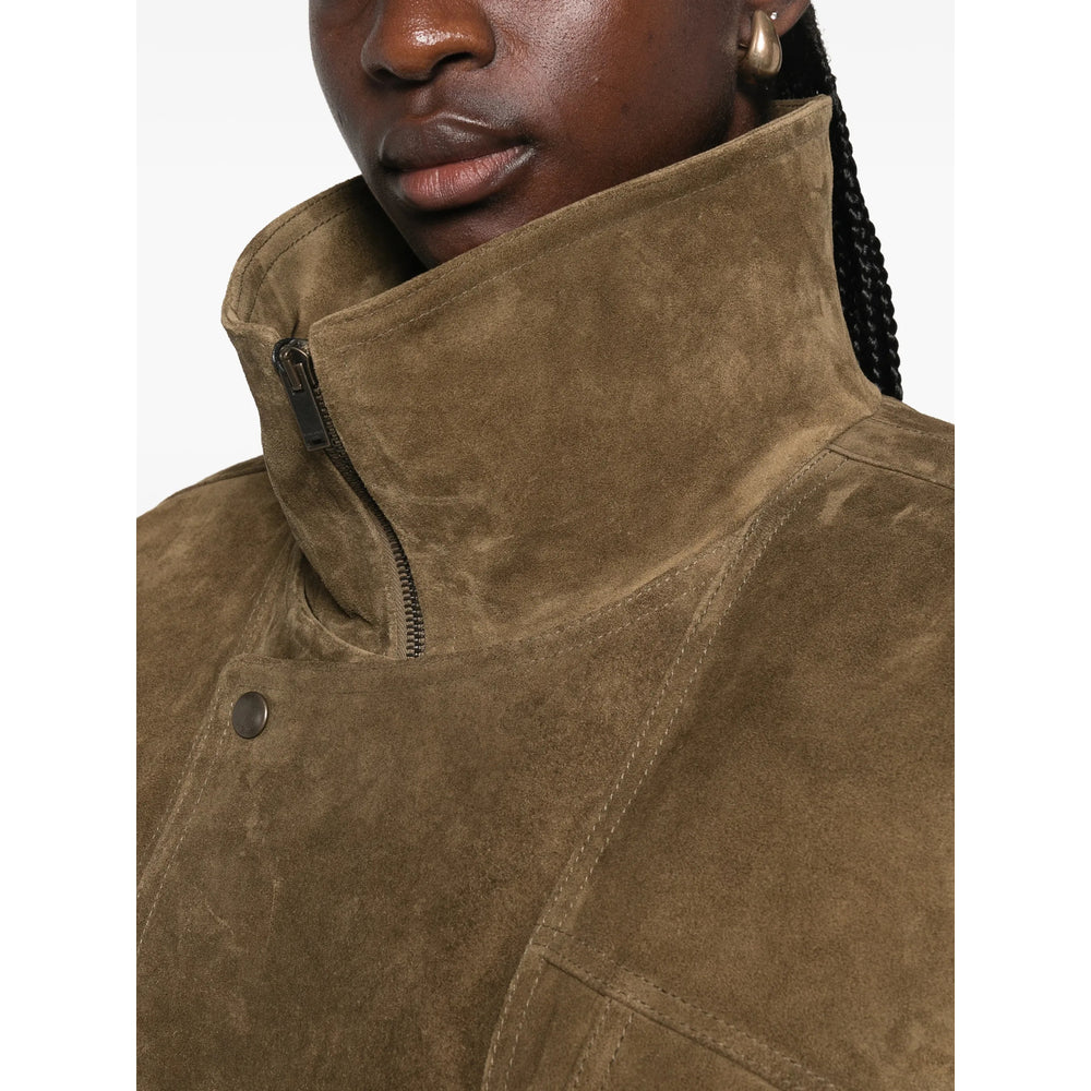 Saint Laurent Green Jackets - Leather Jackets Women SAINT LAURENT
