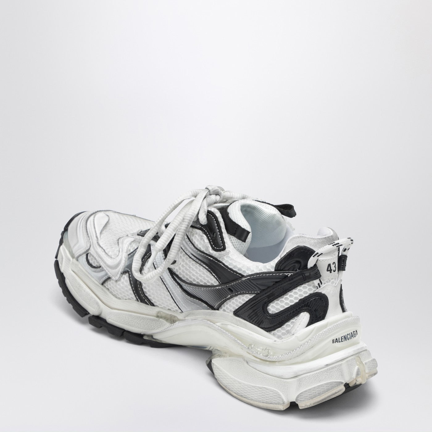 Balenciaga Runner 2 Gradient Sneakers In White/Black Men BALENCIAGA