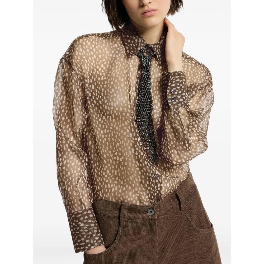 Brunello Cucinelli Brown Tops - Shirts Women BRUNELLO CUCINELLI
