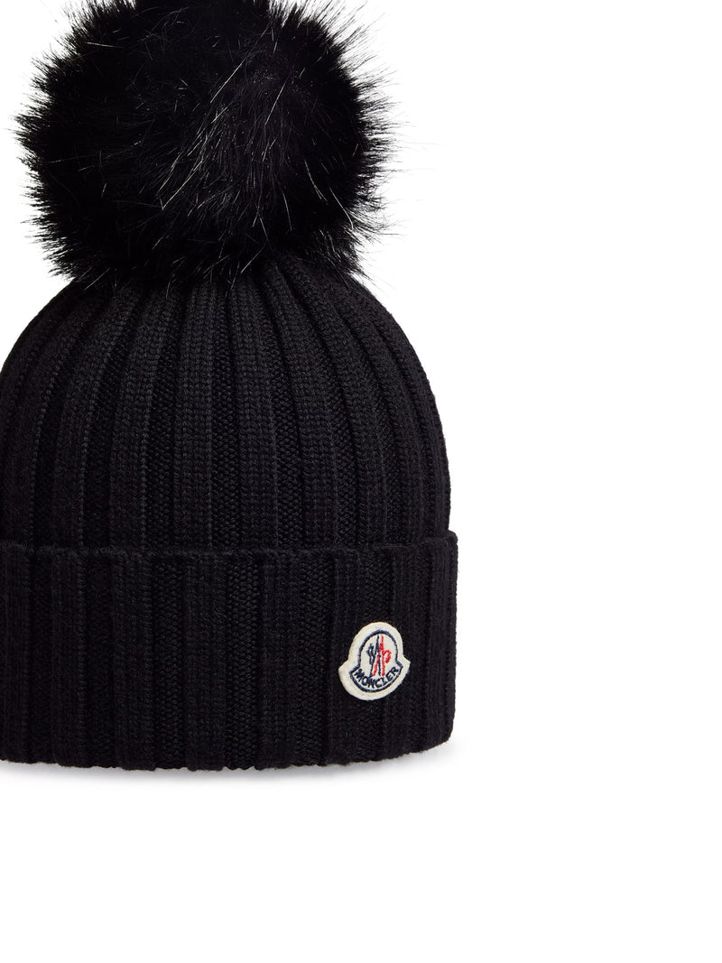 Moncler Women Wool Hat With Pom Pom MONCLER