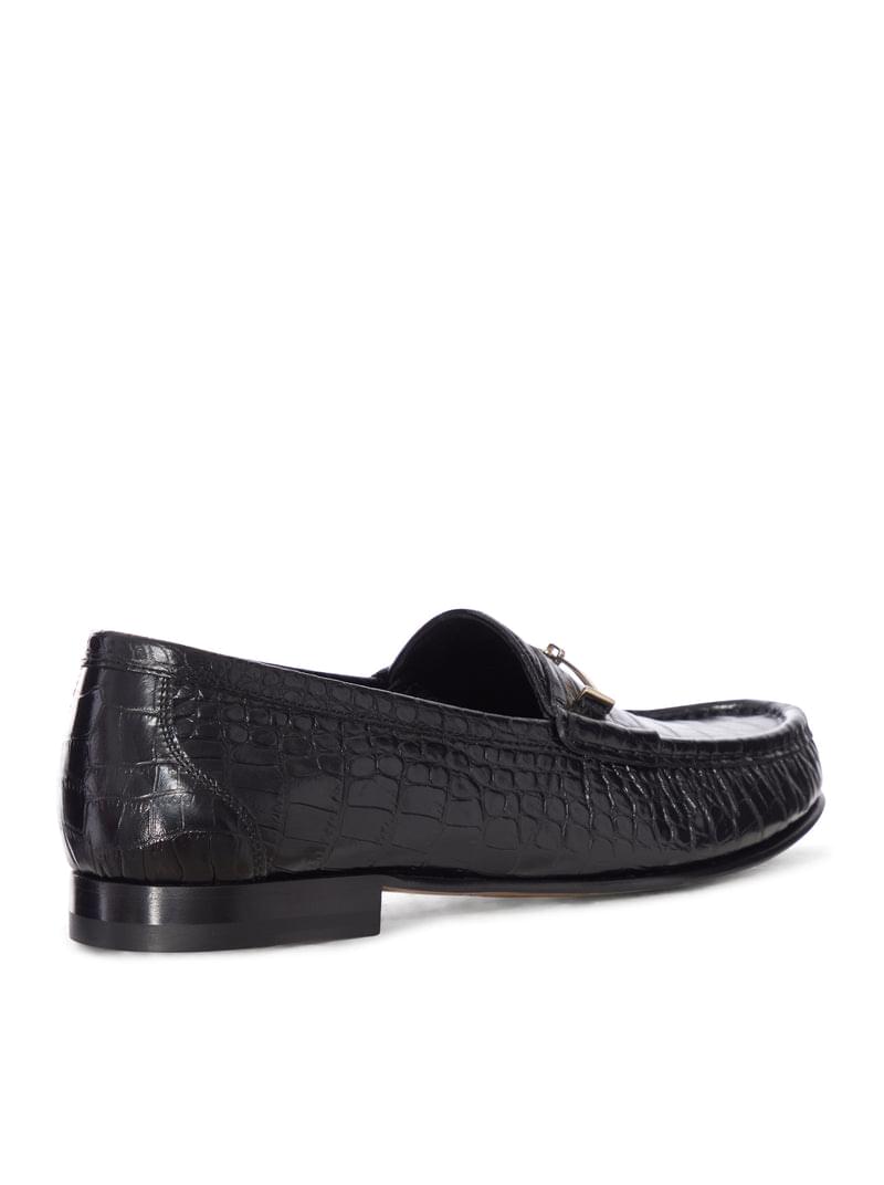 Tom Ford Men Crocodile Print Leather Moccasin With Metal Clip TOM FORD