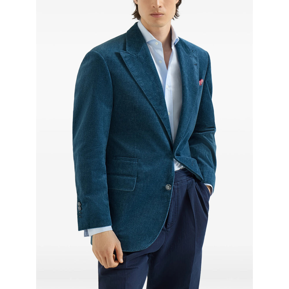 Brunello Cucinelli Blue Jackets - Blazers Men BRUNELLO CUCINELLI