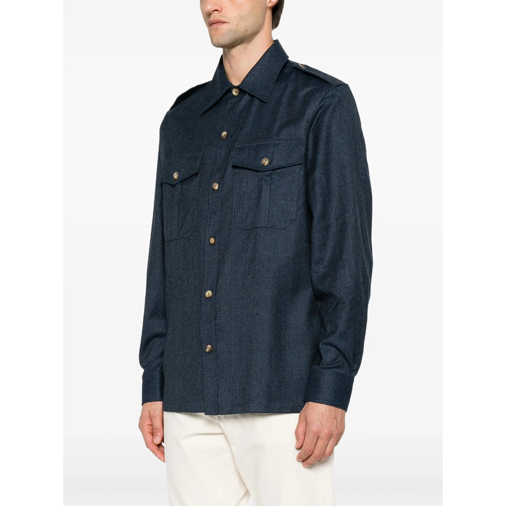 Brunello Cucinelli Blue Shirts Men BRUNELLO CUCINELLI