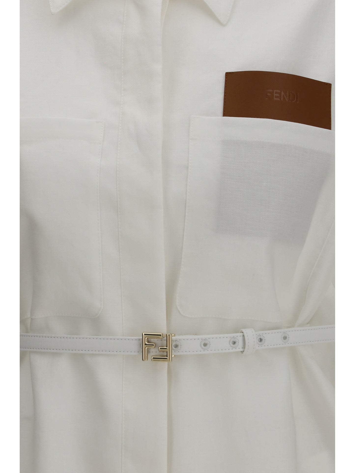 Fendi Women Linen And Cotton Belted Jacket FENDI