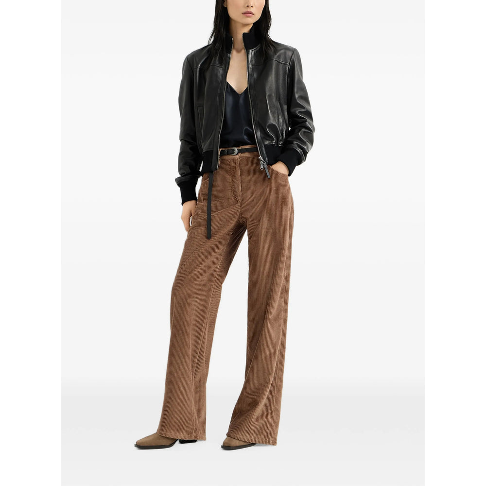 Brunello Cucinelli Brown Trousers - Straight Trousers Women BRUNELLO CUCINELLI