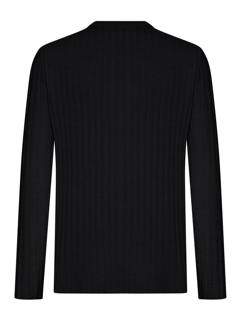 Amiri Men Henley Long-Sleeved Ribbed Knit Sweater AMIRI