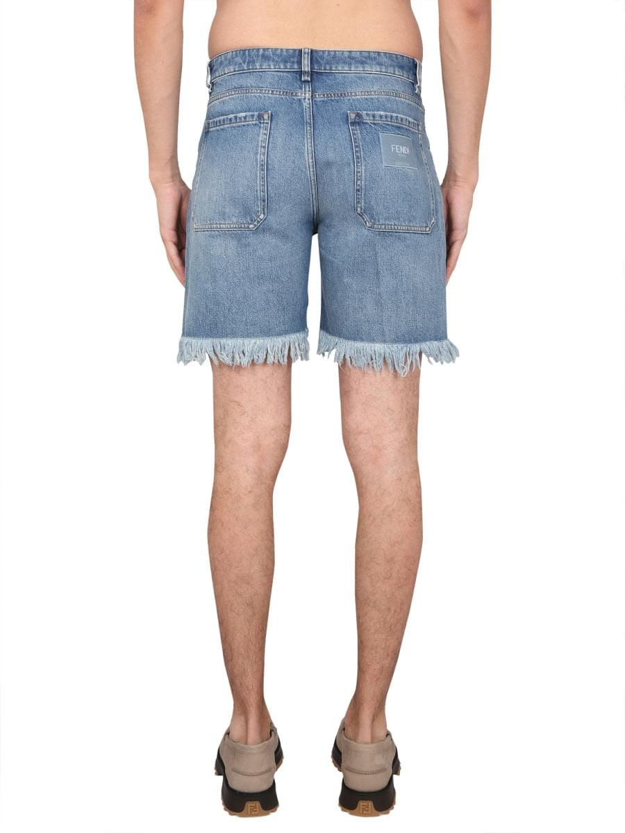 Fendi Men Denim Bermuda Shorts FENDI
