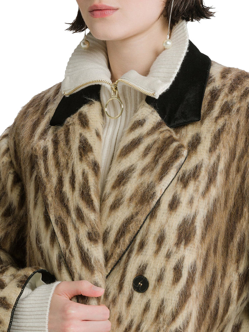 Forte Forte Women Short Coat In Virgin Wool And Alpaca Blend “Royal Leopard” Gold FORTE FORTE