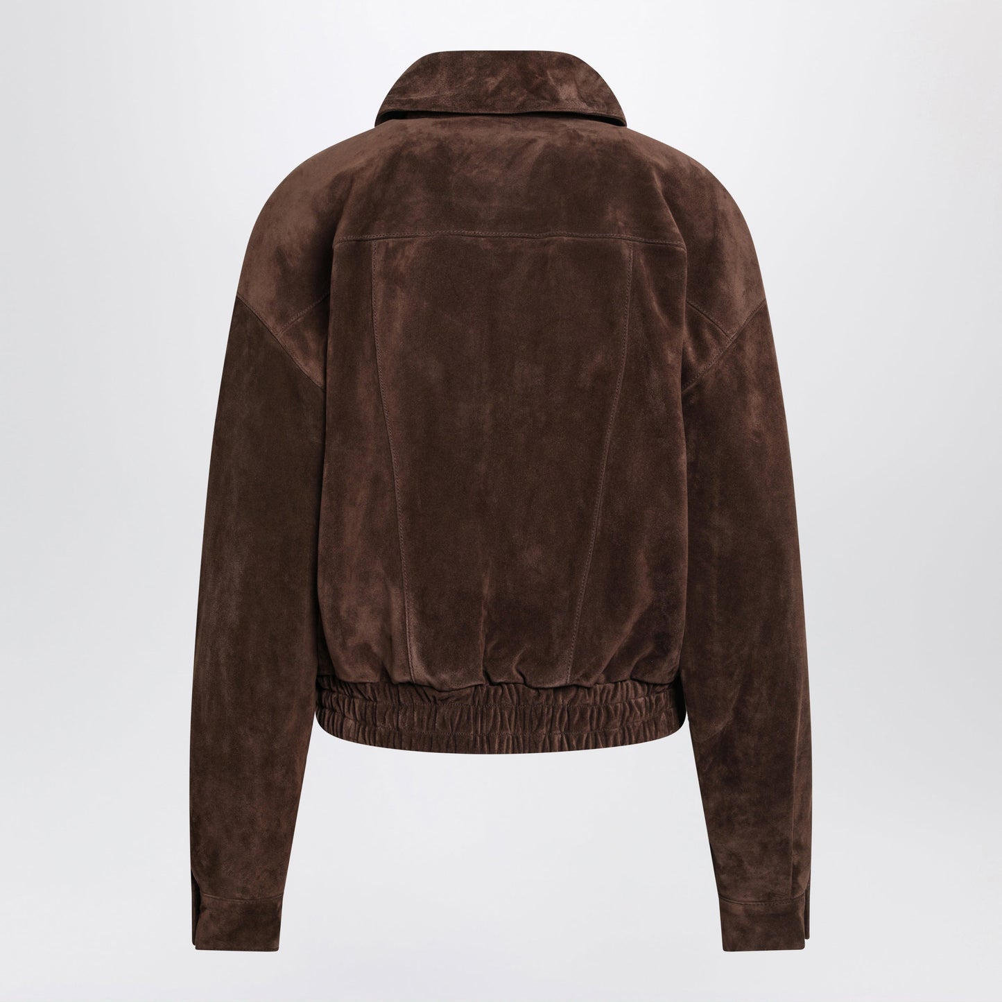 Saint Laurent Vintage Suede Leather Jacket In Ebony Brown Women SAINT LAURENT