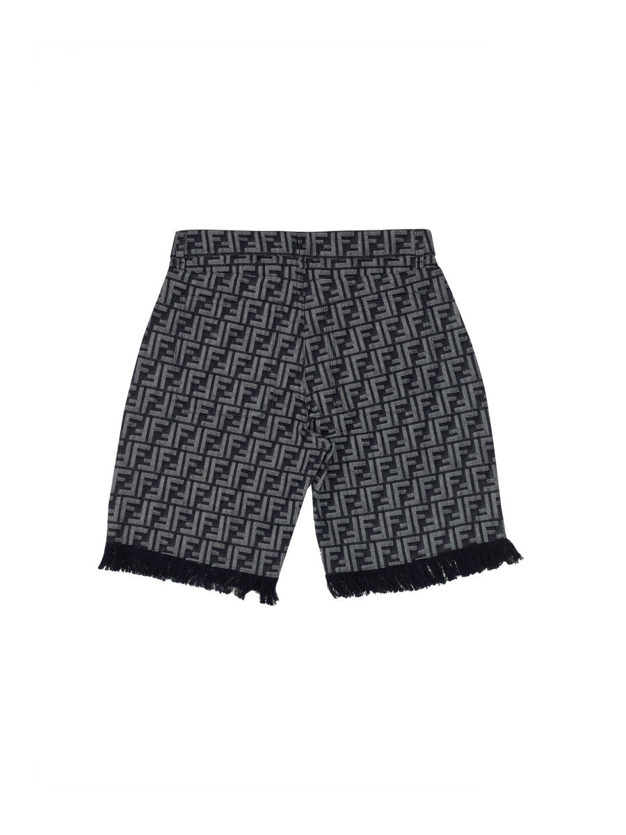 Fendi Men Ff Denim Bermuda Shorts FENDI