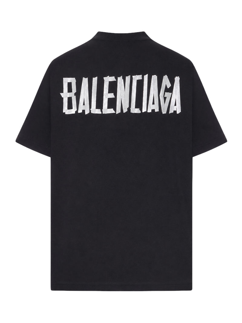 Balenciaga Women Glitter Tape T-Shirt – Loose Fit BALENCIAGA