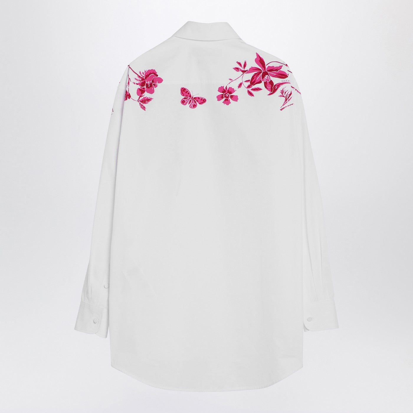 Gucci White Shirt With Fuchsia Print Women GUCCI