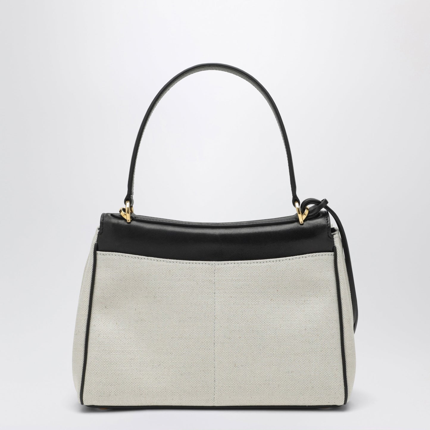 Balenciaga Small Rodeo Handbag In Linen And Lambskin, Natural/Black Women BALENCIAGA