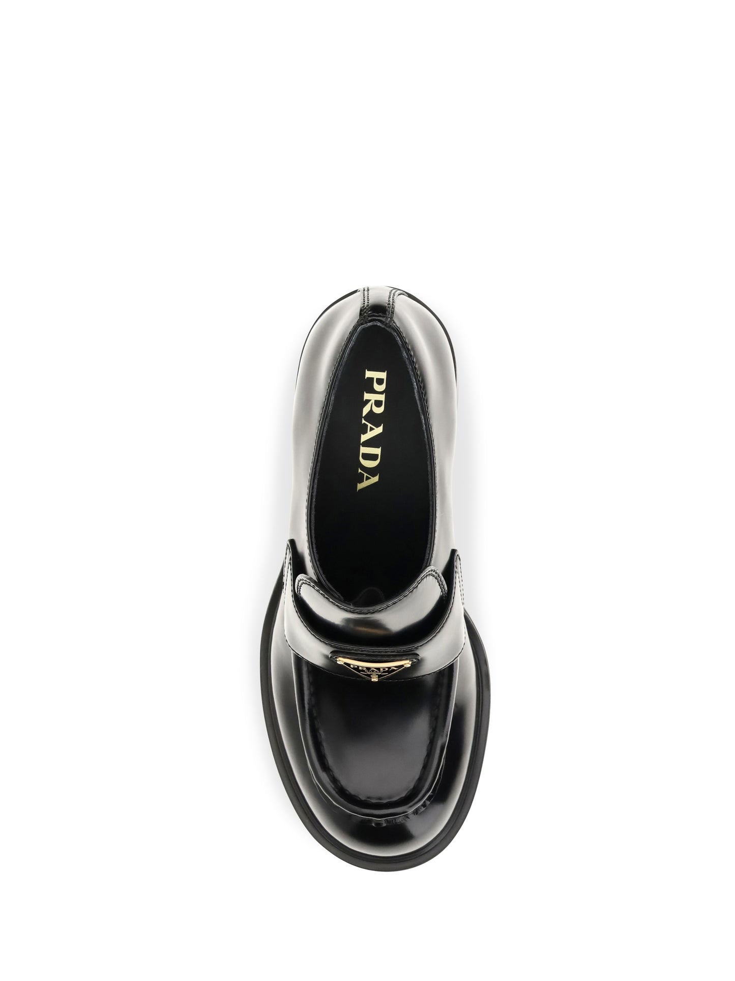 Prada Women Leather Heeled Loafers