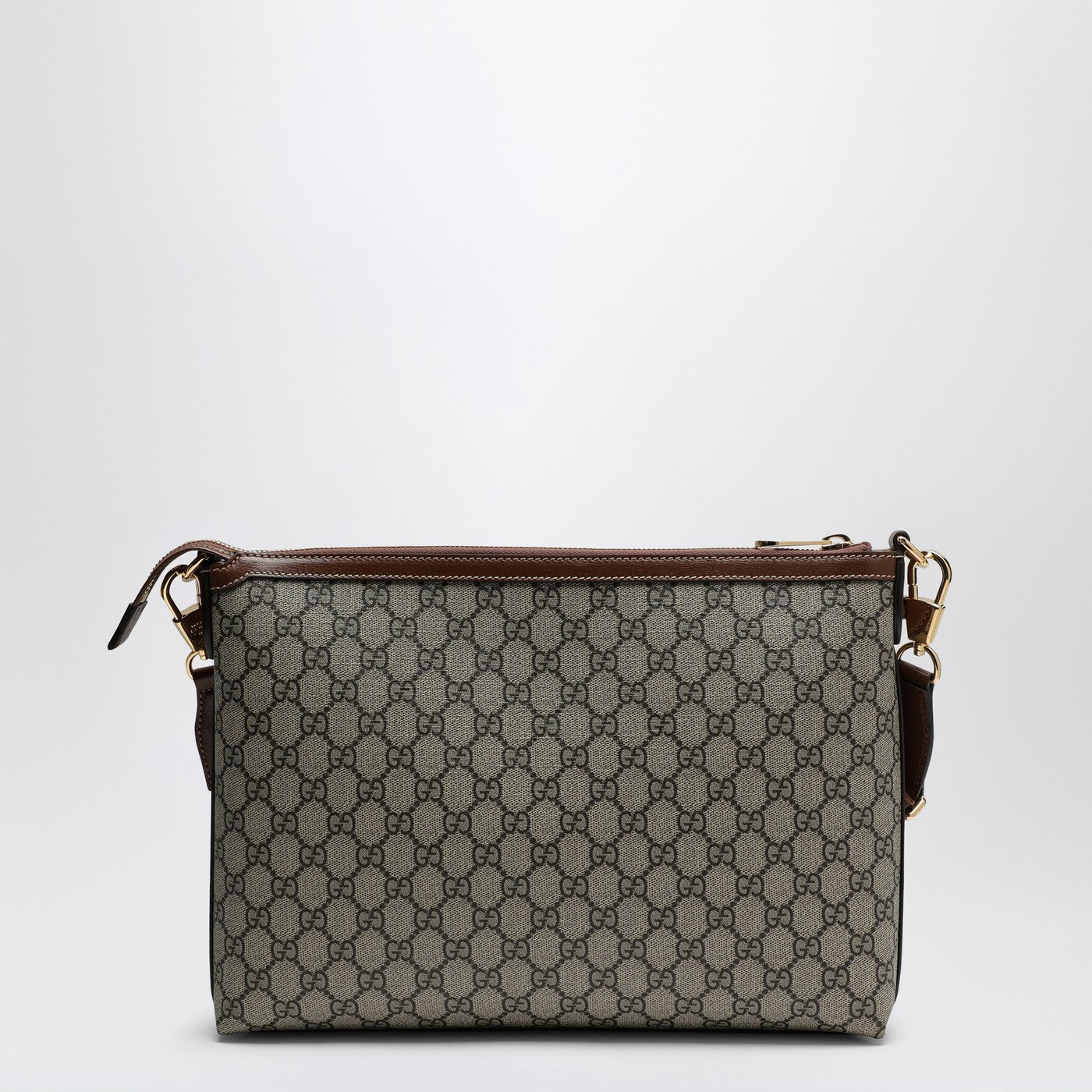 Gucci Small Shoulder Bag In Beige And Ebony Gg Fabric Men GUCCI
