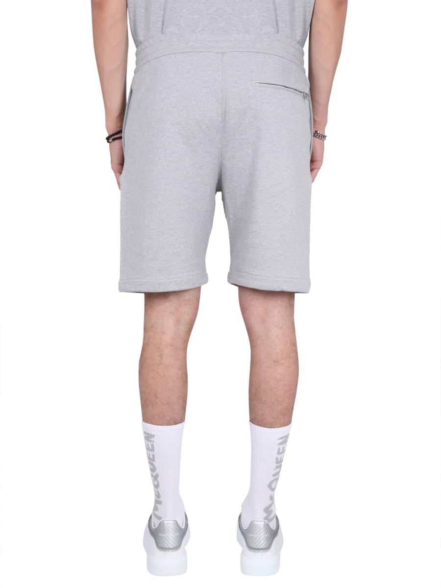 Alexander Mcqueen Men Bermuda Shorts With Graffiti Logo Print ALEXANDER MCQUEEN