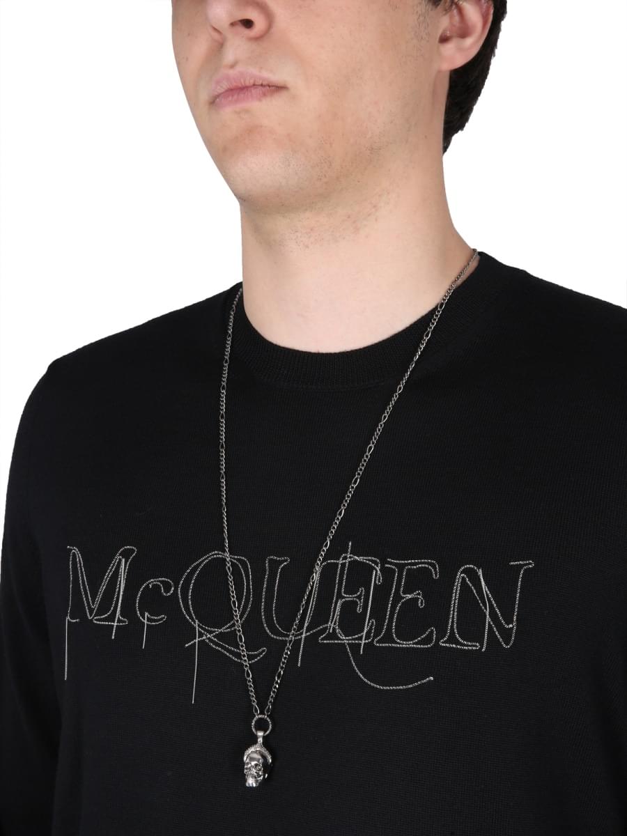 Alexander Mcqueen Men Jersey With Logo Embroidery ALEXANDER MCQUEEN