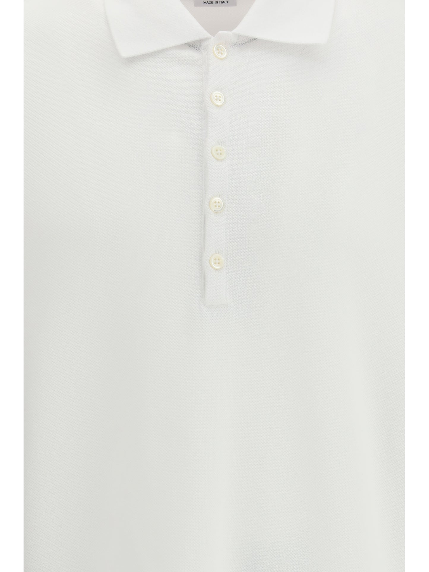 Thom Browne Men Polo Whit Iconic Bands THOM BROWNE