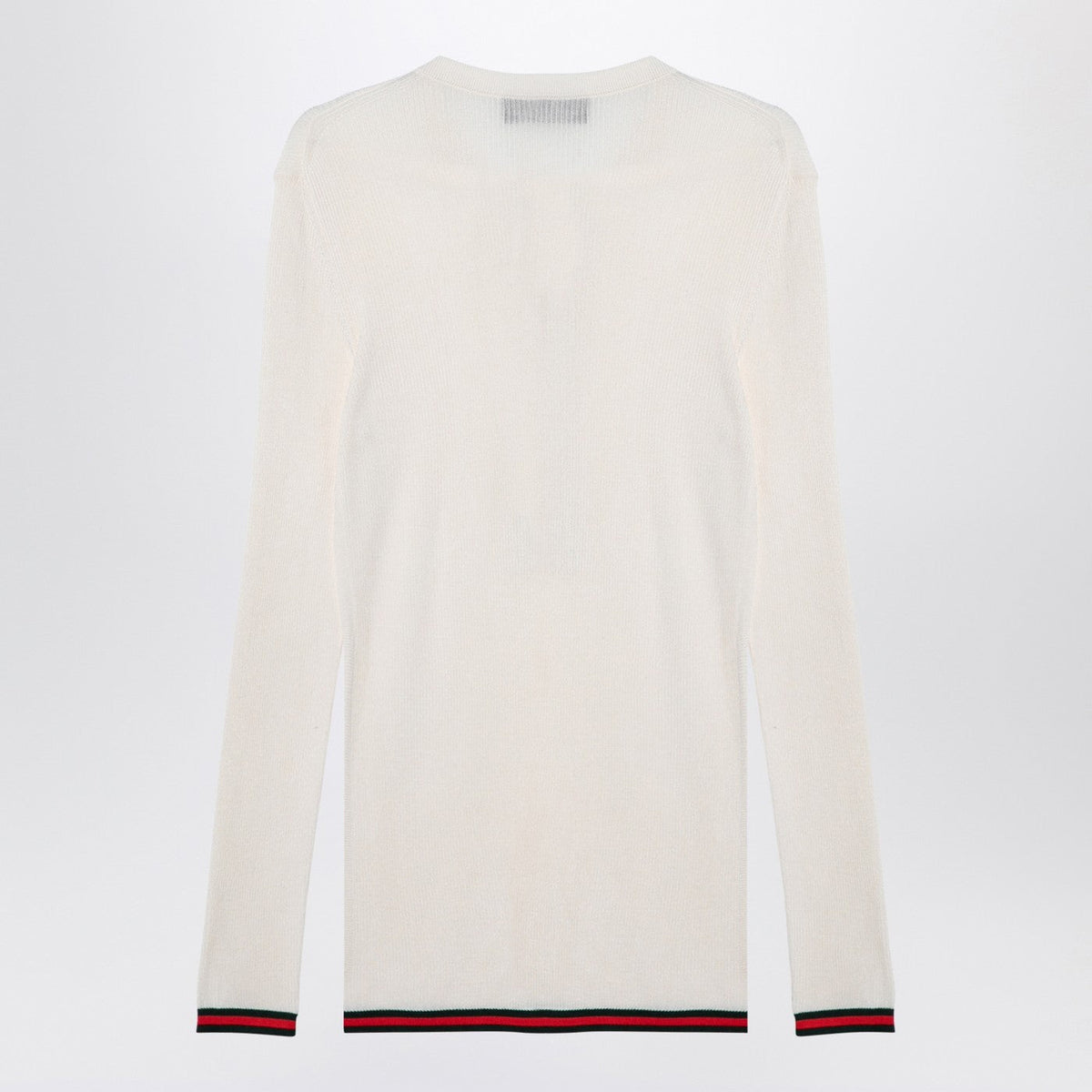 Gucci White Silk Jersey With Web Ribbon Men GUCCI