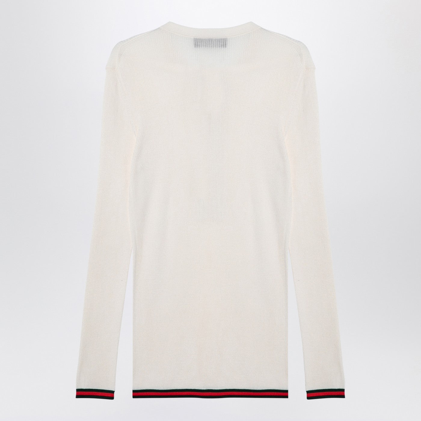 Gucci White Silk Jersey With Web Ribbon Men GUCCI