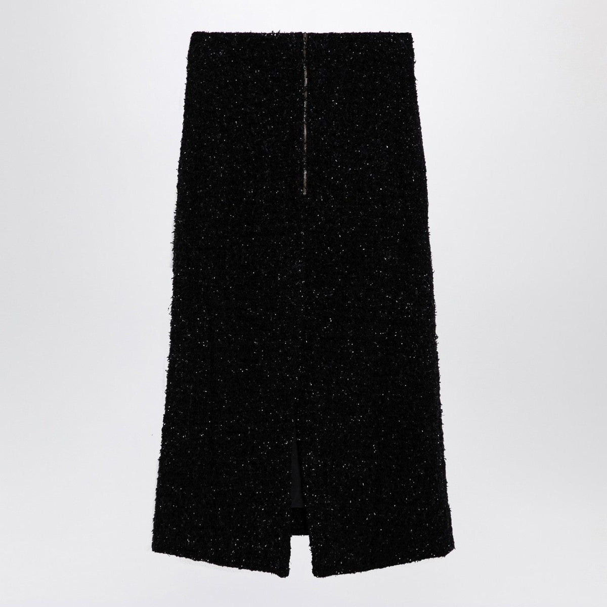 Balenciaga Black Tweed Midi Skirt Women BALENCIAGA