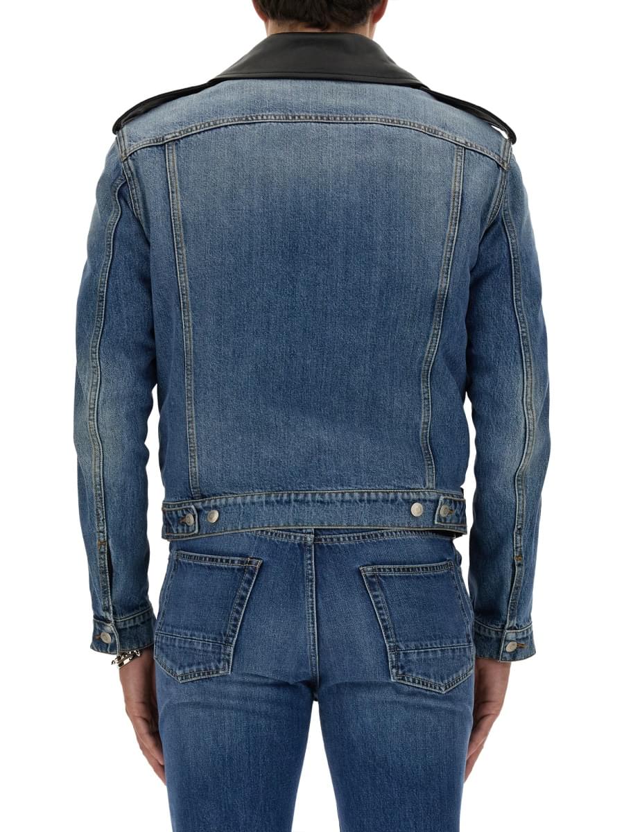 Alexander Mcqueen Men Combo Biker Jacket ALEXANDER MCQUEEN