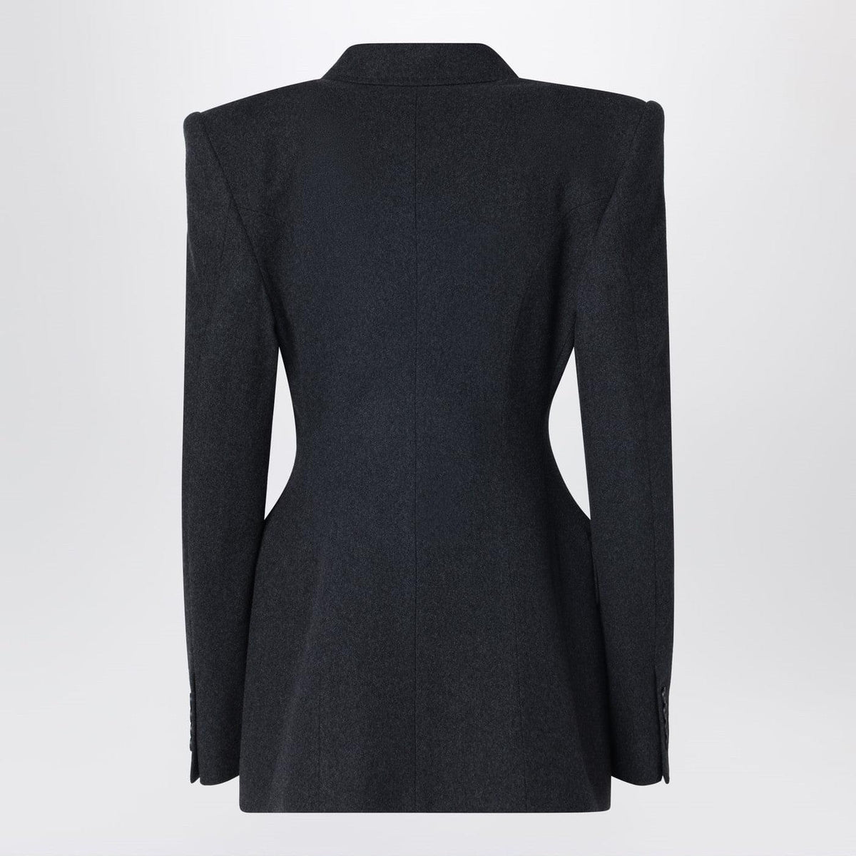 Balenciaga Grey Double-Breasted Cashmere Jacket Women BALENCIAGA