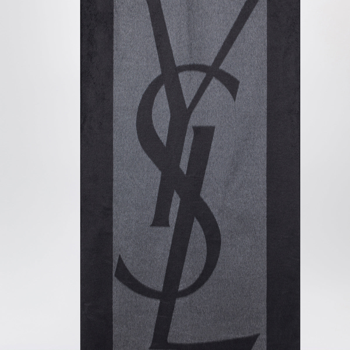 Saint Laurent Cassandre Jacquard Silk Scarf In Dark Grey Women SAINT LAURENT