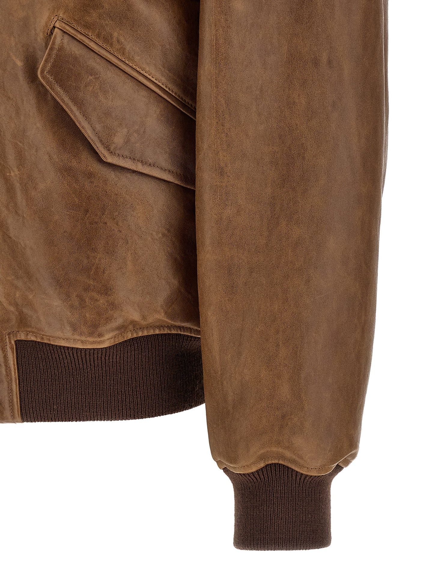 Saint Laurent Men Vintage Leather Bomber Jacket SAINT LAURENT