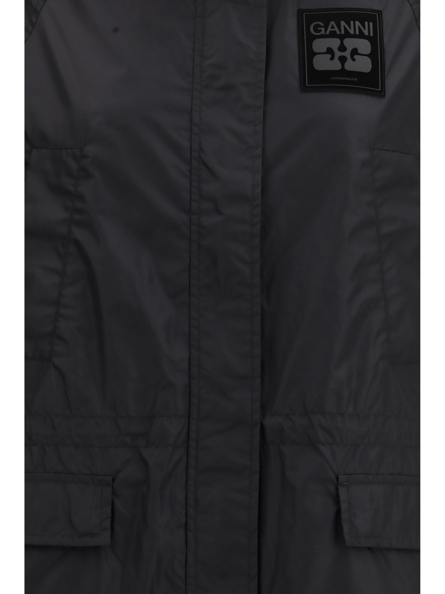 Ganni Women Flyweight Banana Graphic Long Parka GANNI