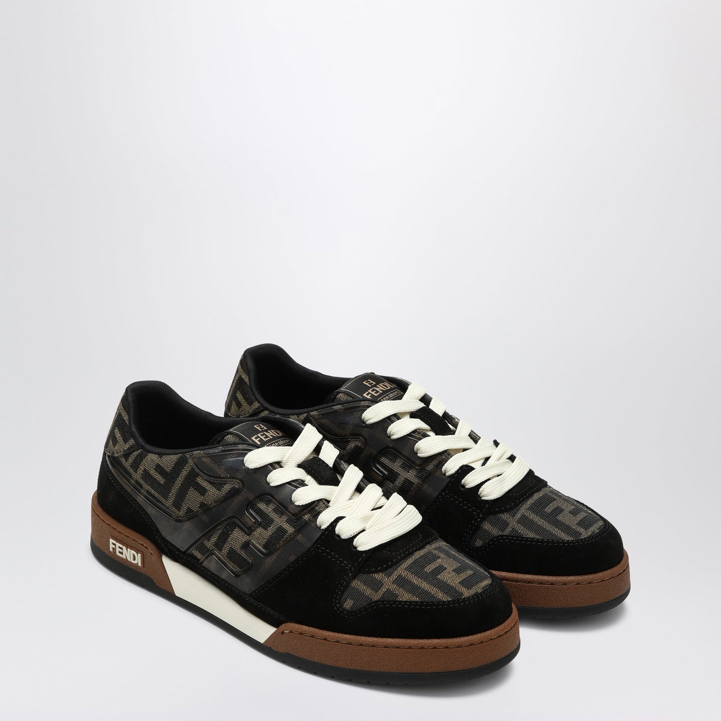 Fendi Fendi Match Sneaker In Black/Tabacco Ff Jacquard Men FENDI