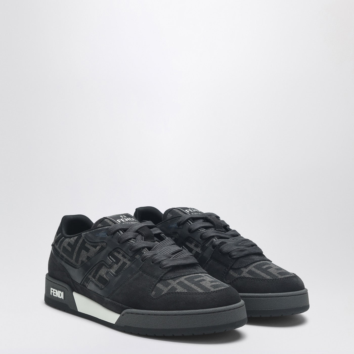 Fendi Fendi Match Sneaker In Dark Grey/Black Ff Jacquard Men FENDI