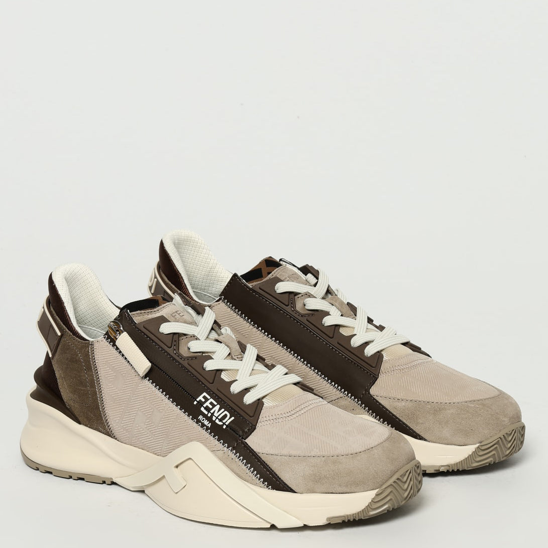 Fendi Fendi Flow Sneaker In Beige Nubuck Men FENDI