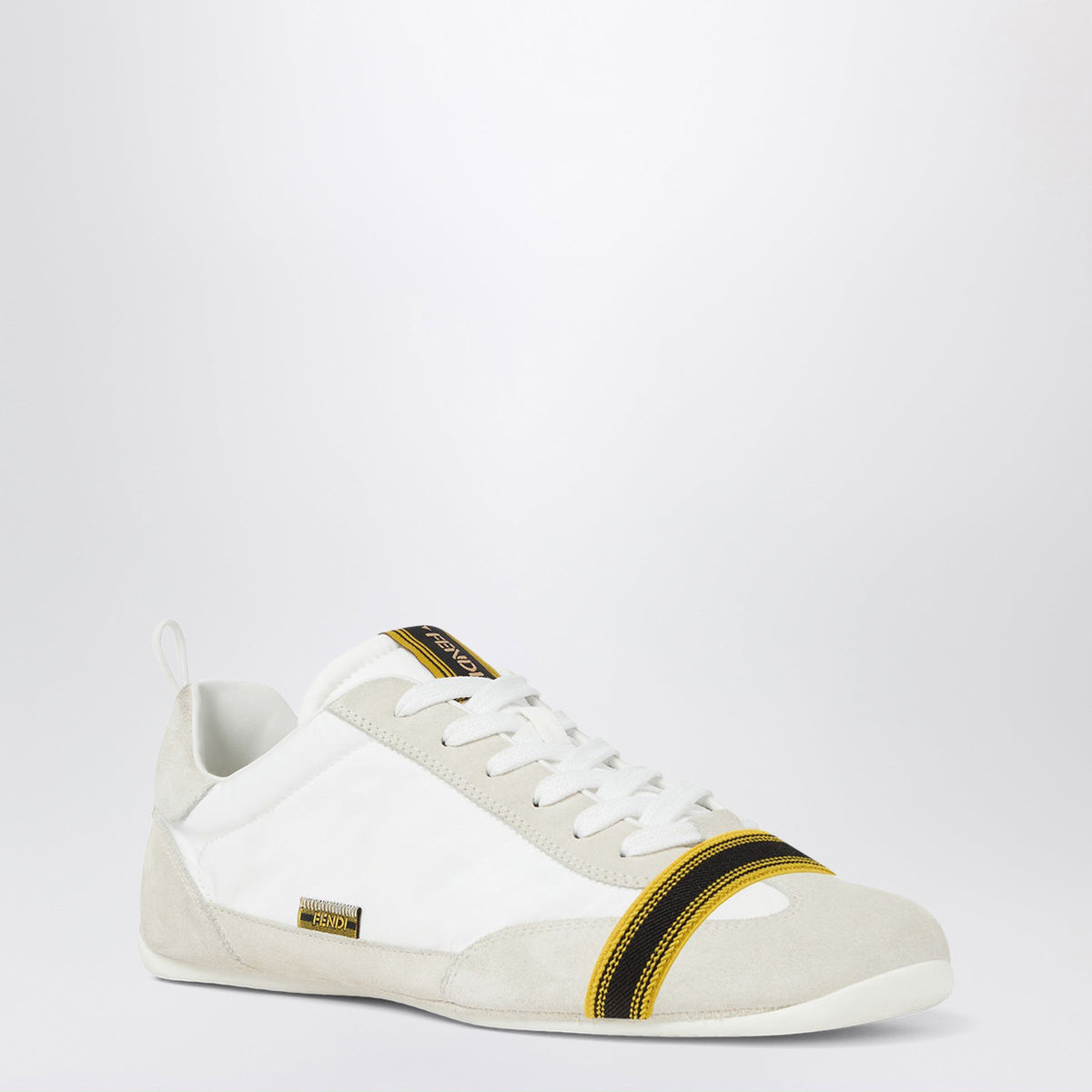 Fendi Wrap Sneakers In White Leather And Suede Men FENDI
