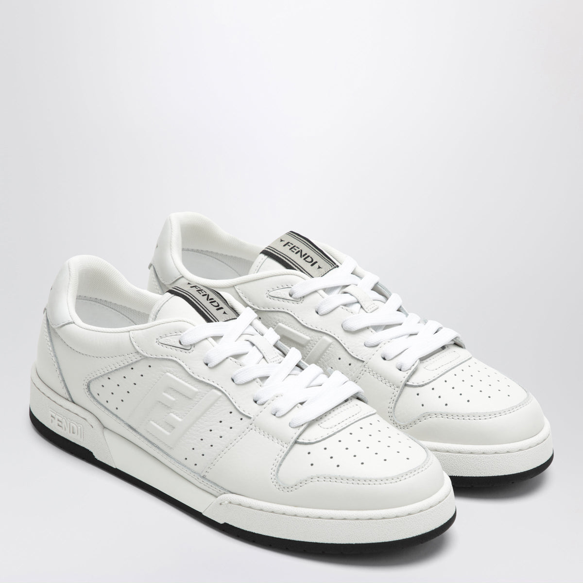 Fendi White Fendi Match Leather Sneakers Men FENDI