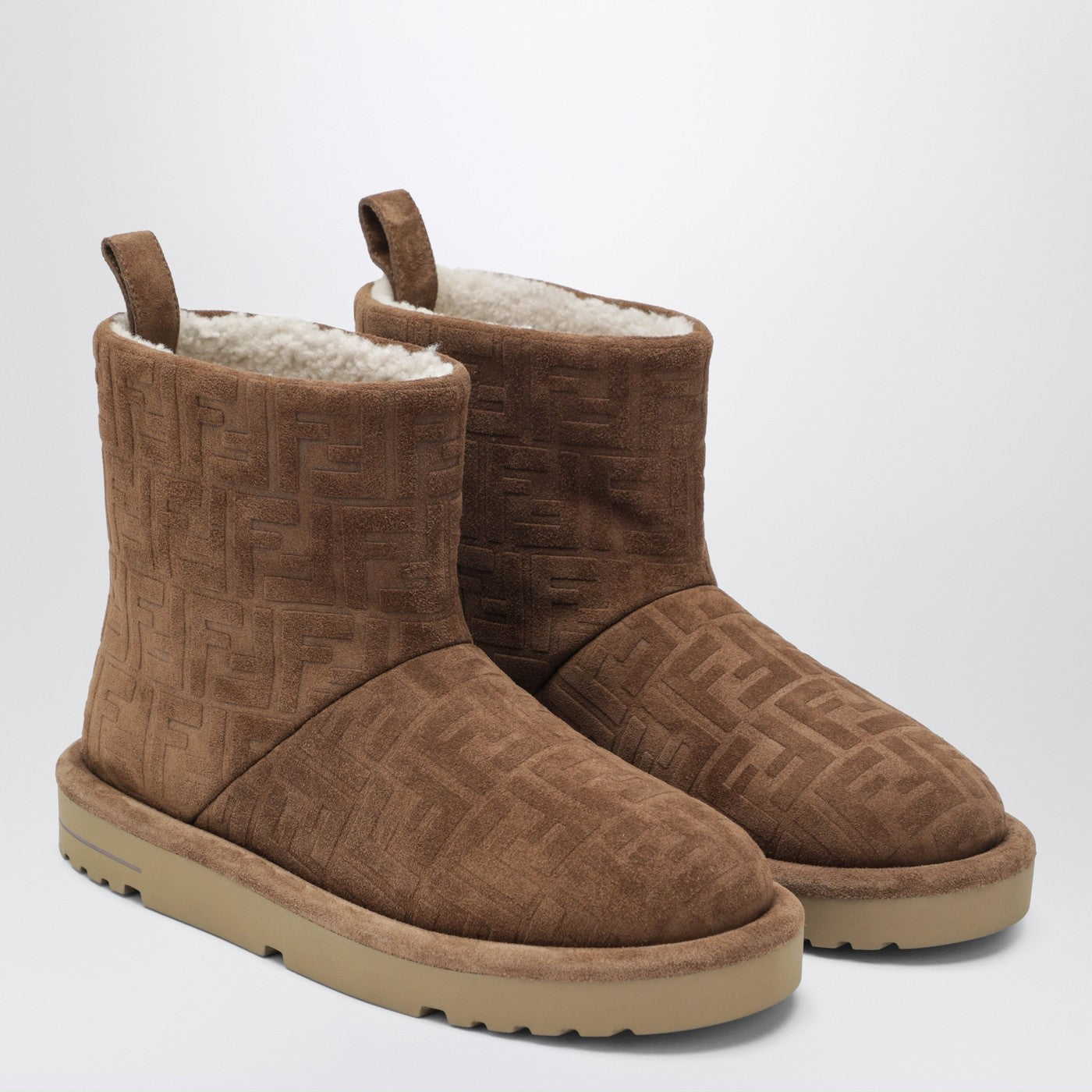 Fendi Brown Suede Ankle Boots Men FENDI