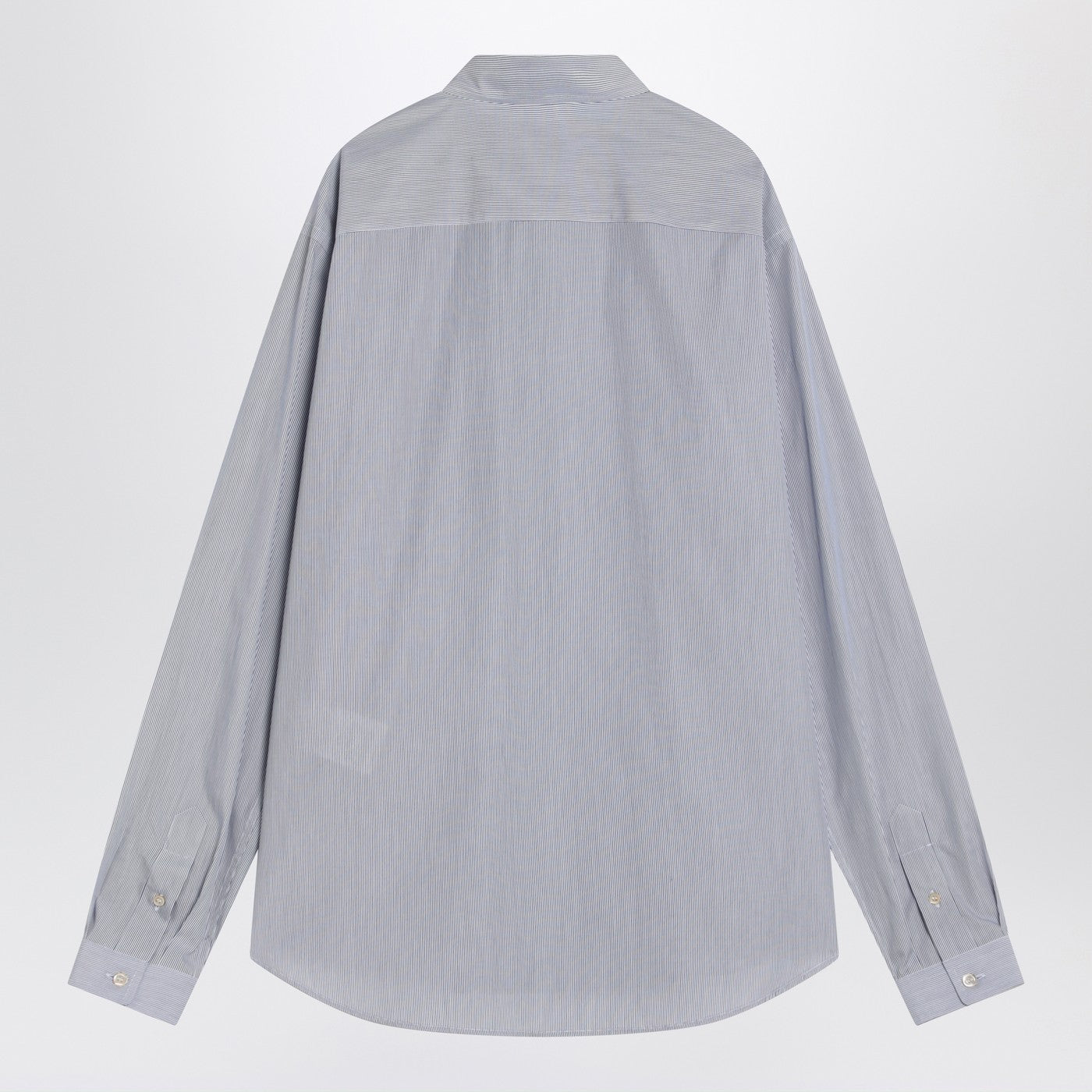 Valentino Light Blue Cotton Shirt With Logo Men VALENTINO