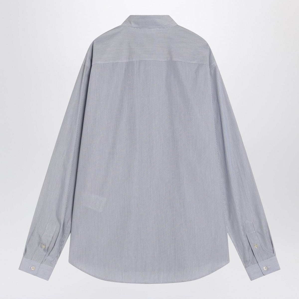 Valentino Light Blue Cotton Shirt With Logo Men VALENTINO