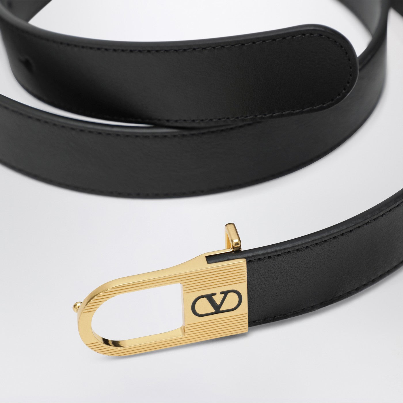 Valentino Garavani Black Vlogo Signature Belt Men VALENTINO GARAVANI